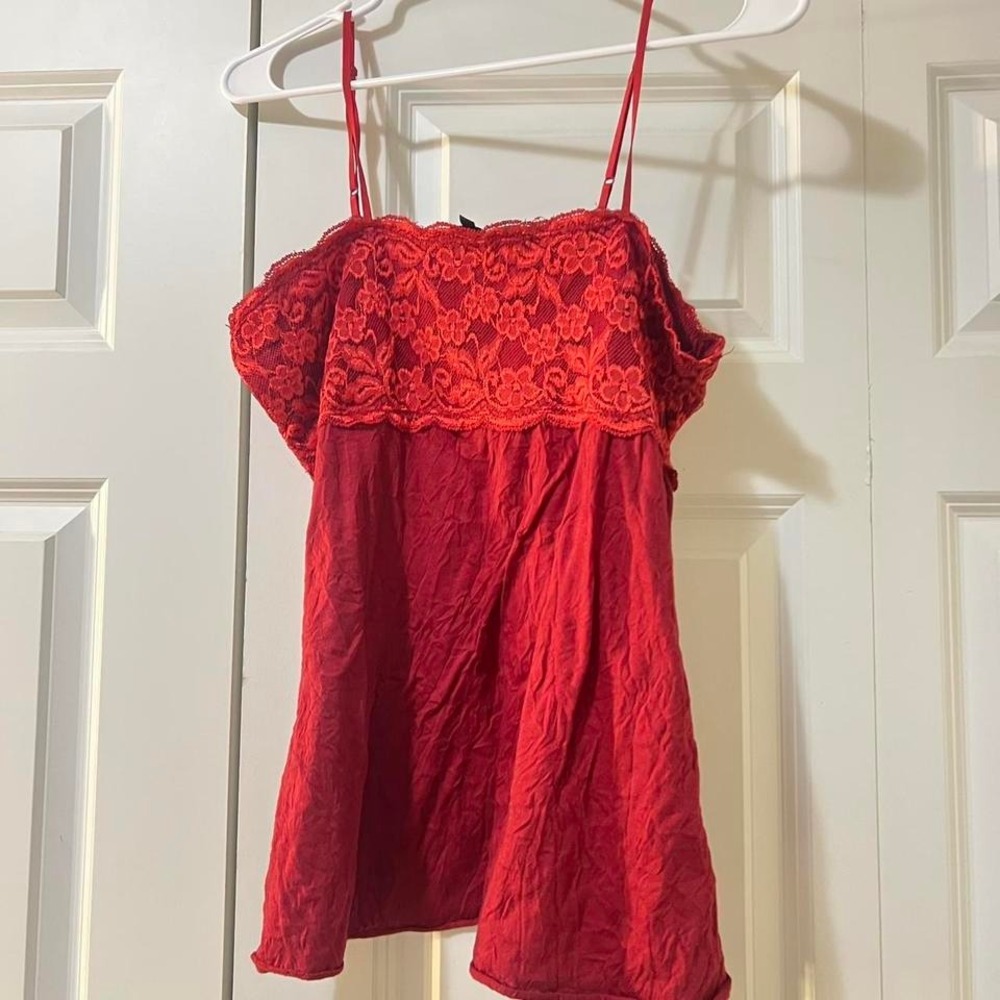 Red lace Vanity cami top